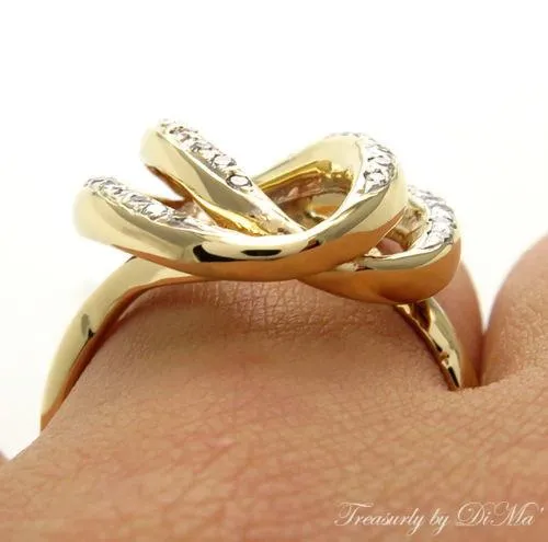 0.50CT ESTATE VINTAGE DIAMOND RIGHT HAND FASHION SWIRL 14K YELLOW GOLD RING