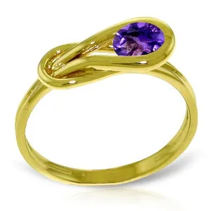 0.65 Carat 14K Solid Yellow Gold From This Angle Amethyst Ring