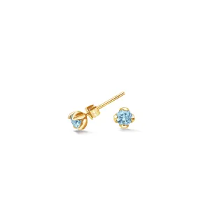 14k Gold & Aquamarine Stargazer Studs