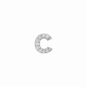 14k Skinny C Charm (white)