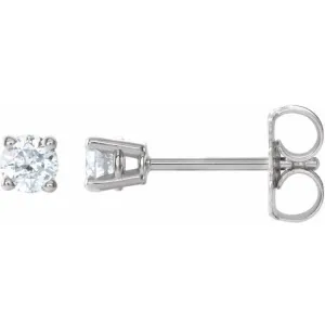 14K White 1/4 CTW Natural Diamond Stud Earrings