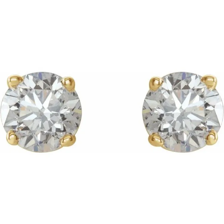 14K Yellow 3/4 CTW Natural Diamond Stud Earrings