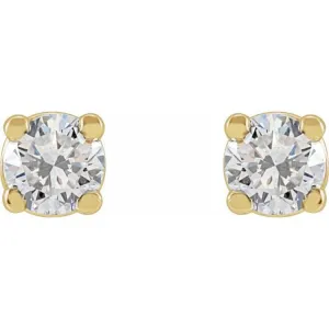 14K Yellow 3.4mm :: 1/3 CTW Lab-Grown Diamond Stud Earrings