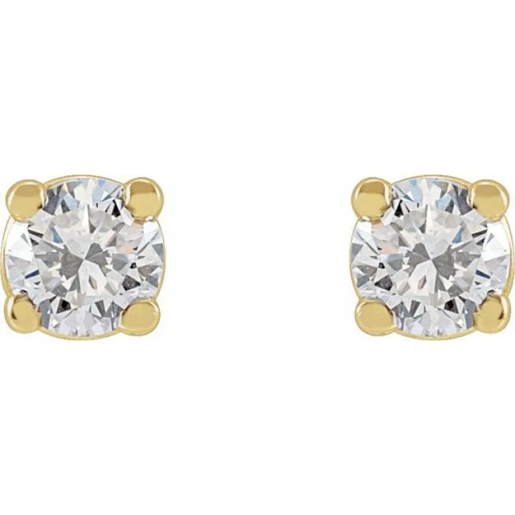 14K Yellow 3.4mm :: 1/3 CTW Lab-Grown Diamond Stud Earrings