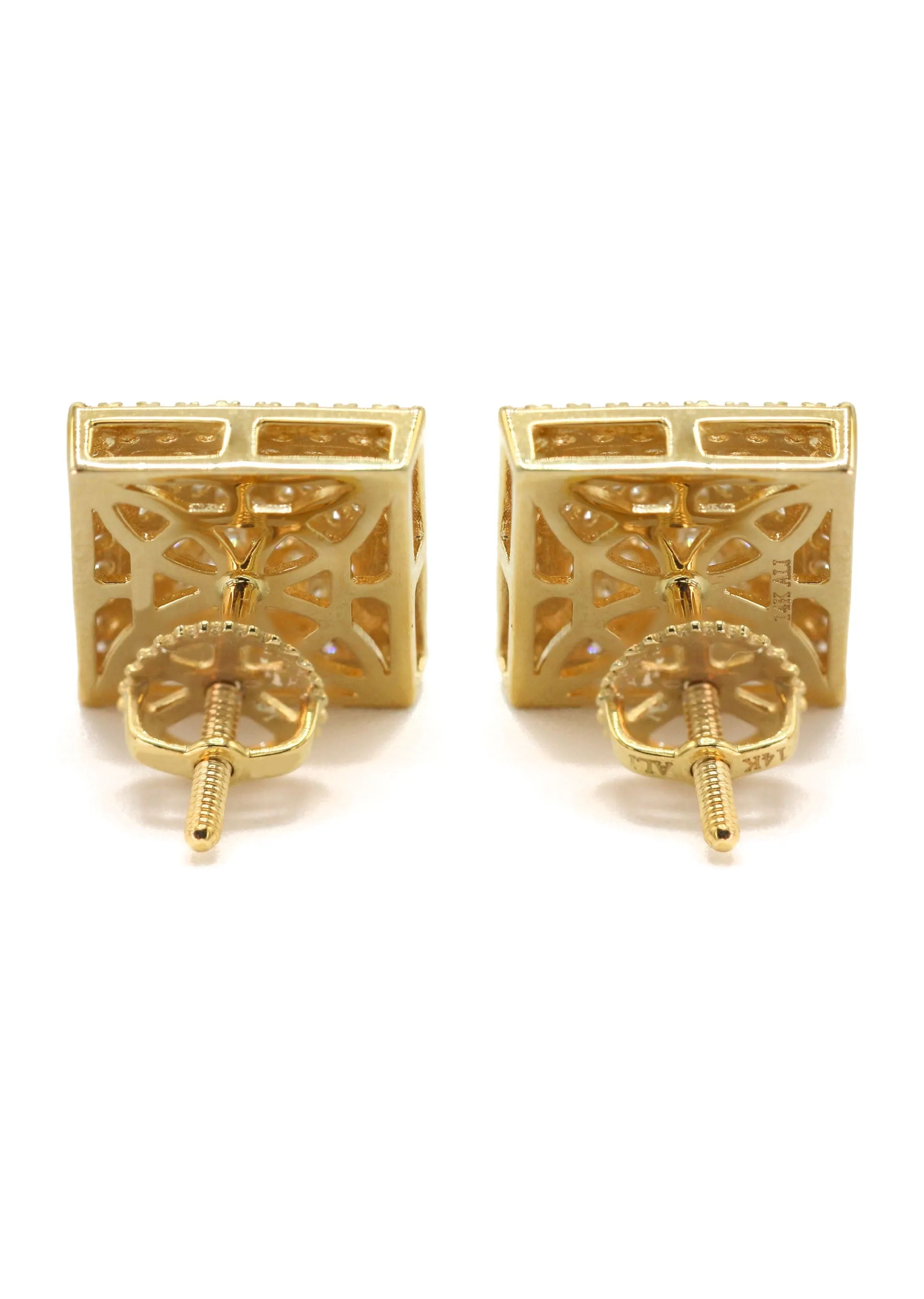 14K Yellow Gold Diamond Earrings For Men | 0.35 Carats | 2.7 Grams