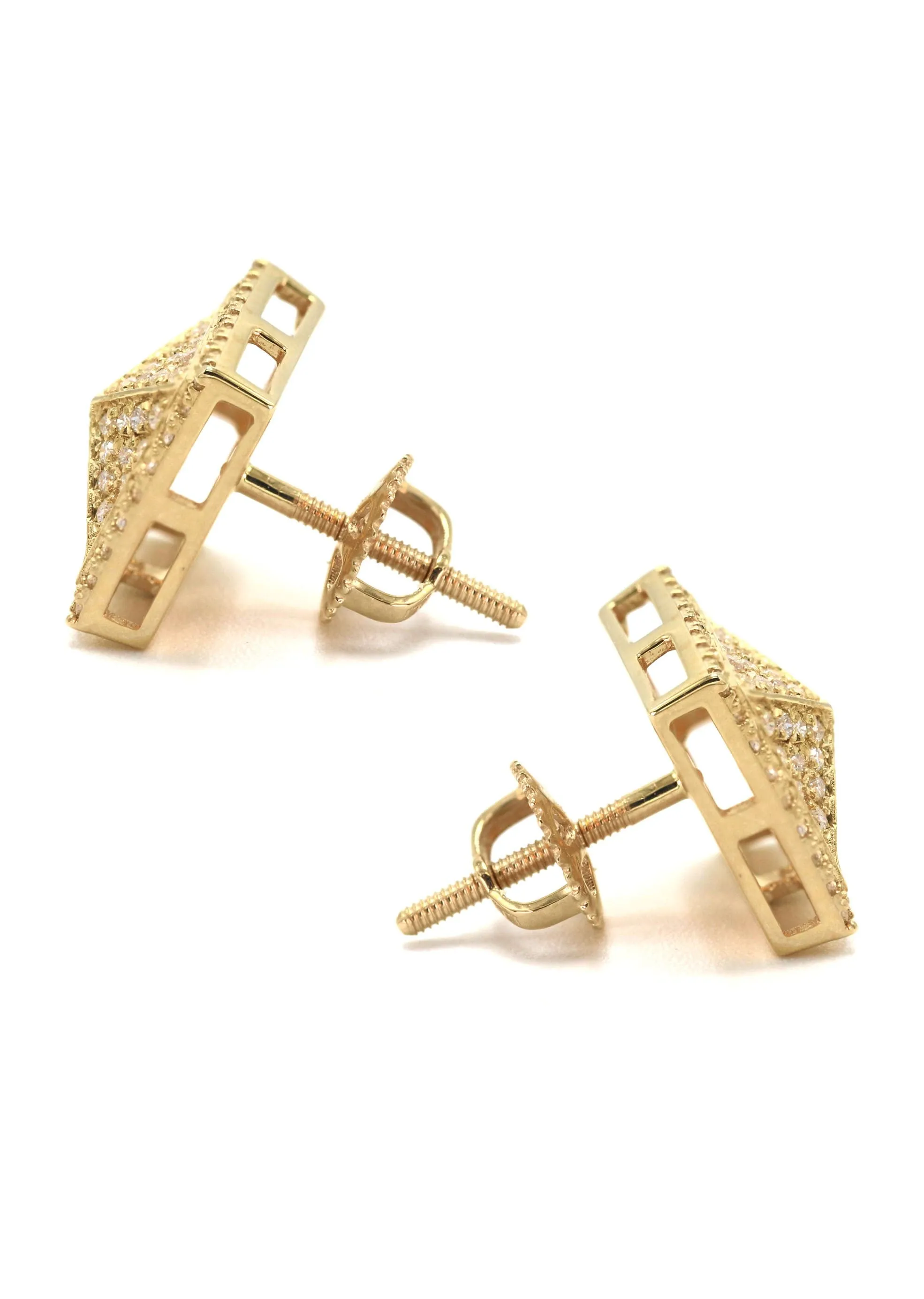 14K Yellow Gold Diamond Earrings For Men | 0.35 Carats | 2.7 Grams