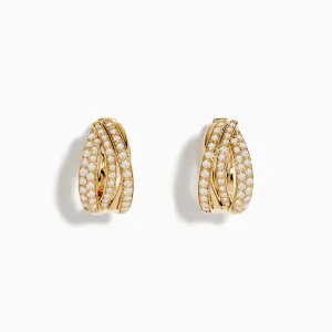 14K Yellow Gold Diamond Earrings