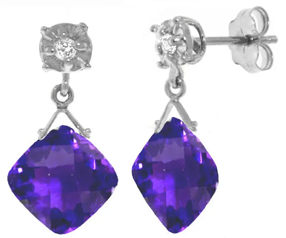 17.56 Carat 14K Solid Yellow Gold Where We Reside Amethyst Earrings