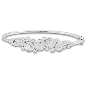 18ct White Gold 1.73ct Round Brilliant Cut Diamond Bubble Bangle