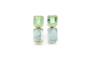 18kt Aquamarine 2 part Earring