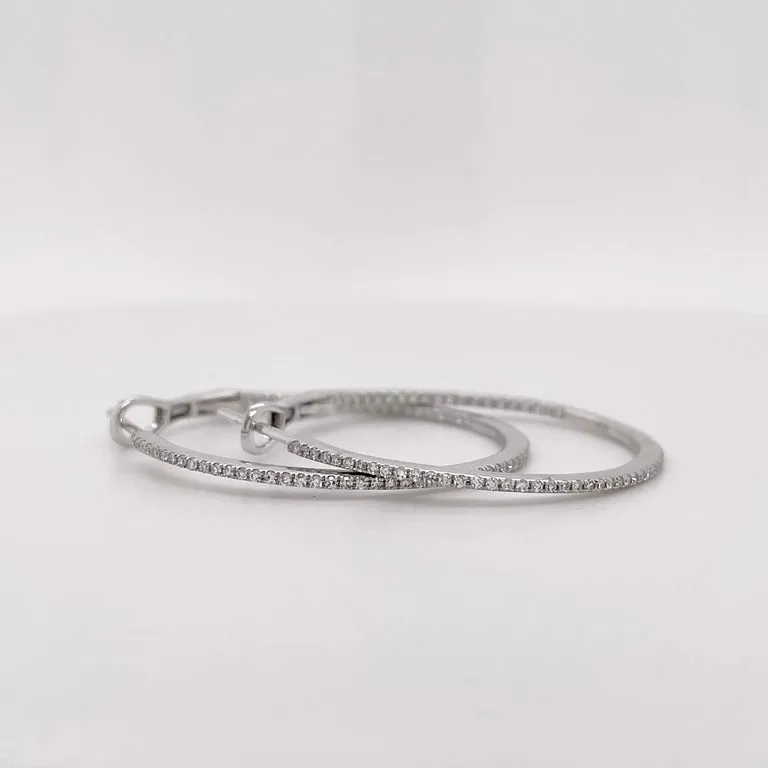 30 mm Diamond Inside Out Hoop Earrings