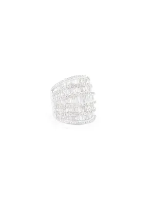 4.75ct Diamond 18K Gold Shield Cocktail Ring