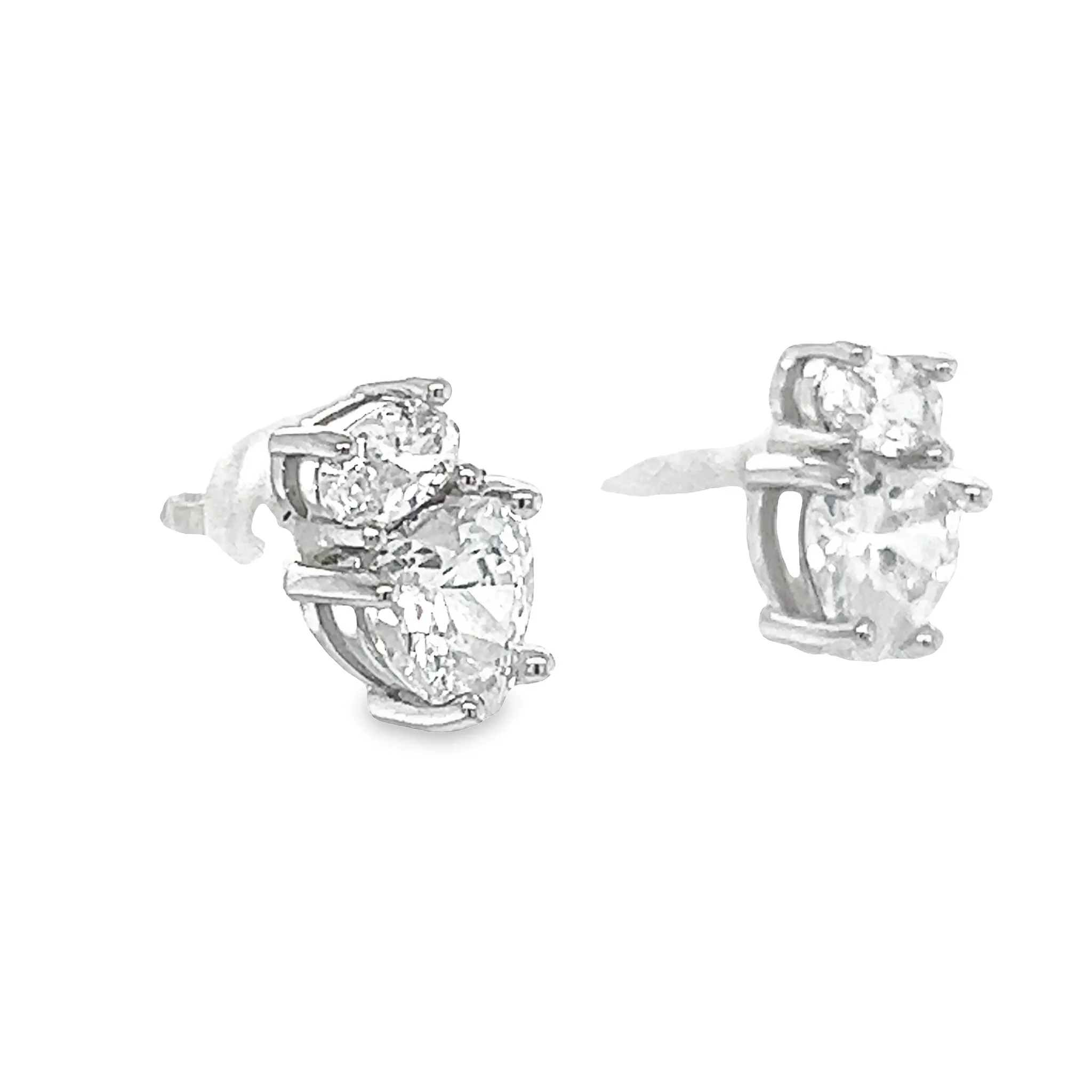 A662 Diamond Cz Post Earrings