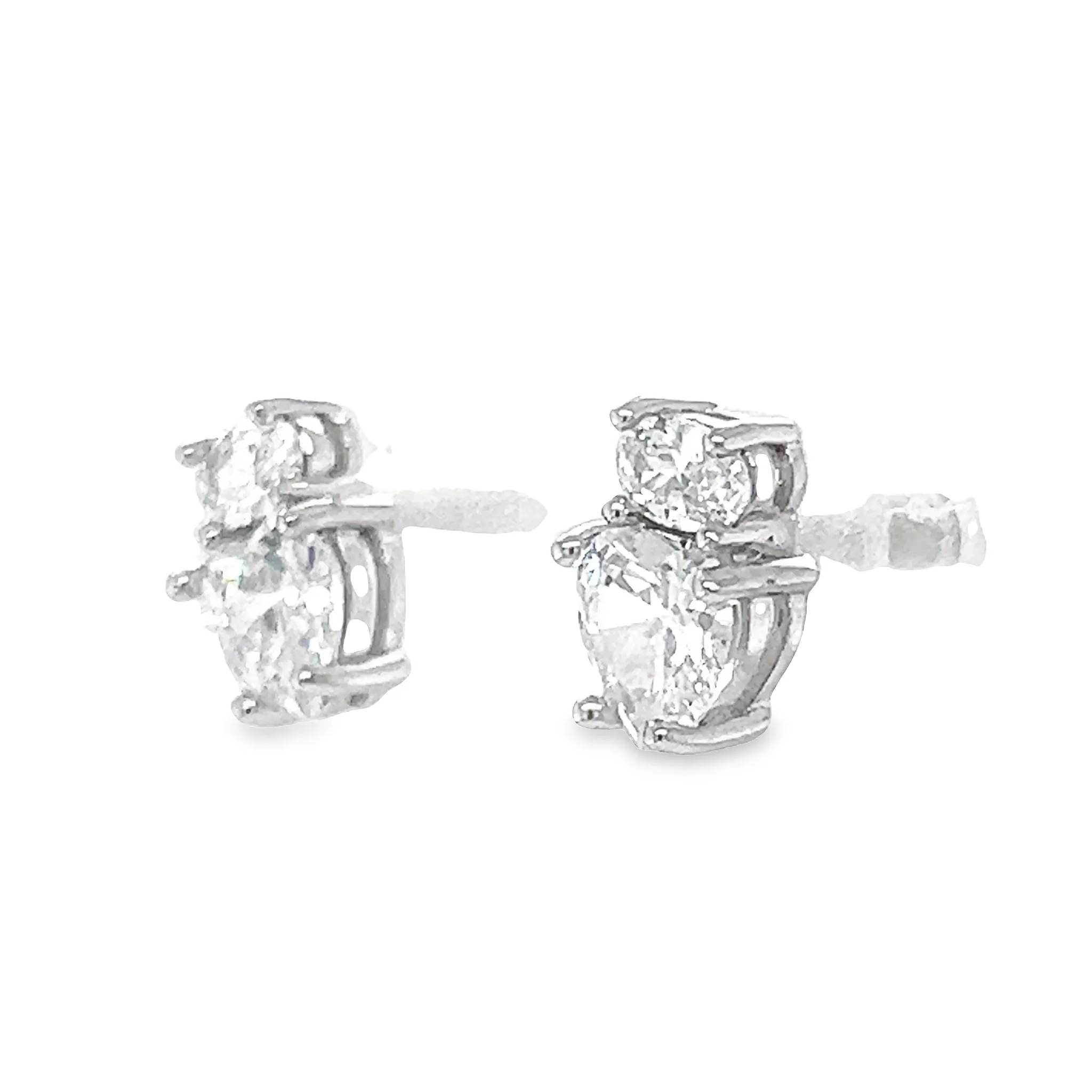 A662 Diamond Cz Post Earrings