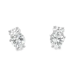 A662 Diamond Cz Post Earrings