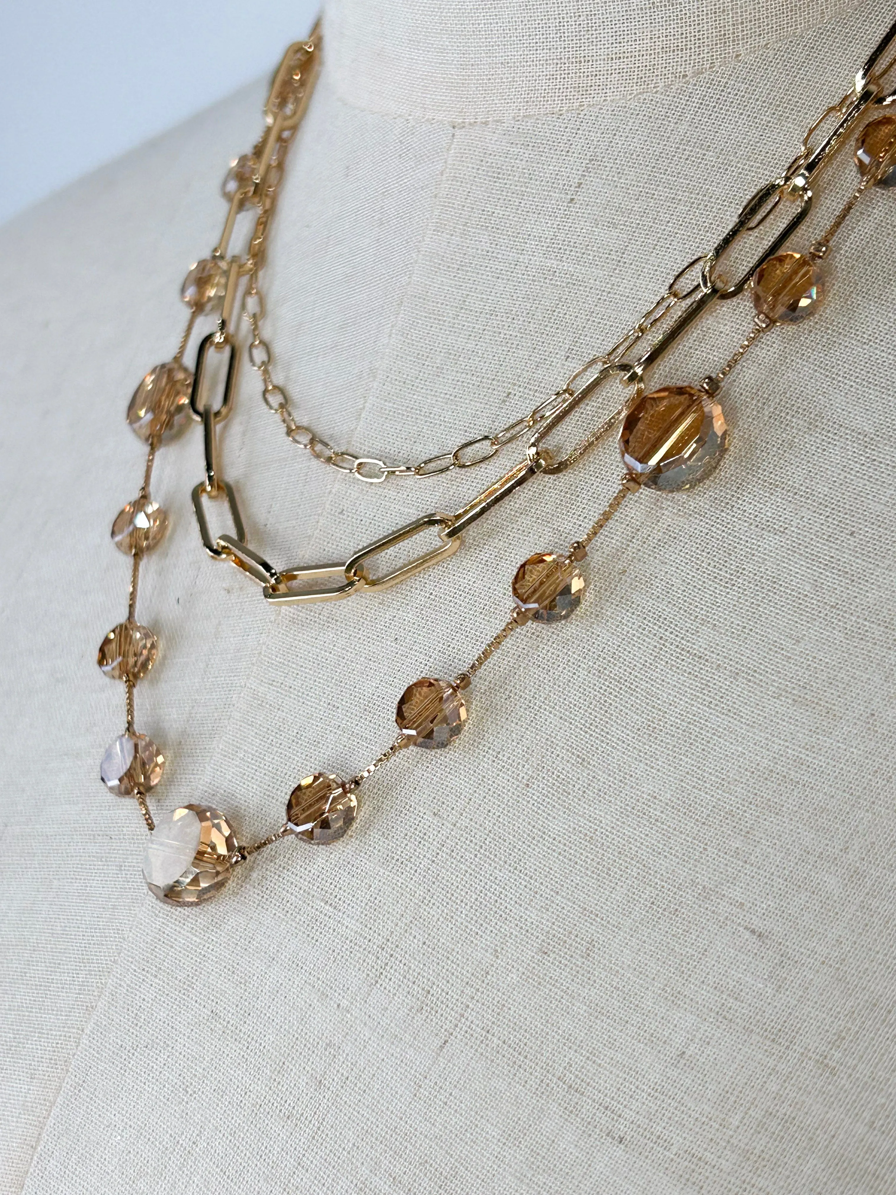 Amber Radiance Tiered Necklace