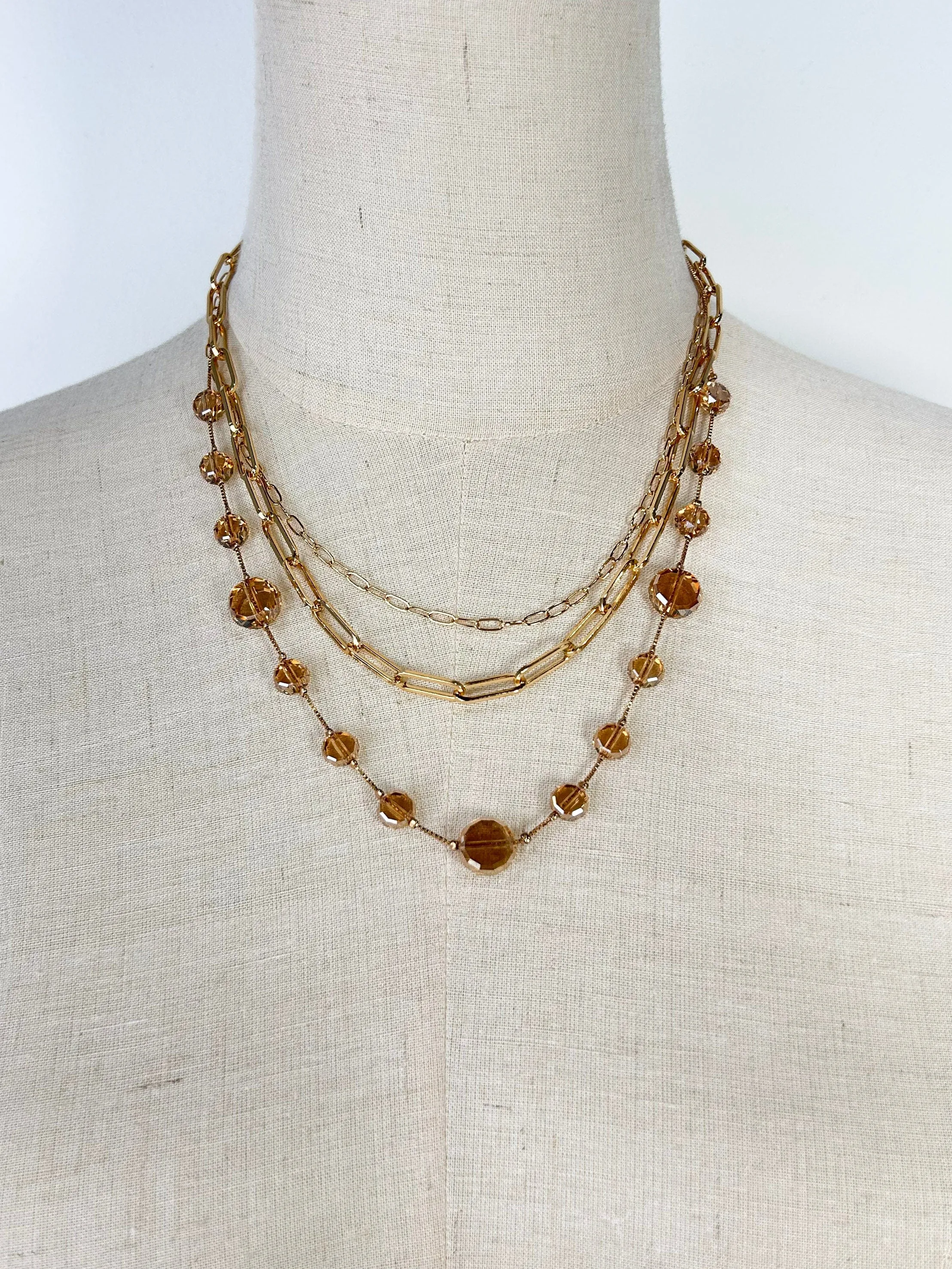 Amber Radiance Tiered Necklace