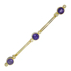 Amethyst & Pearl Stock Pin