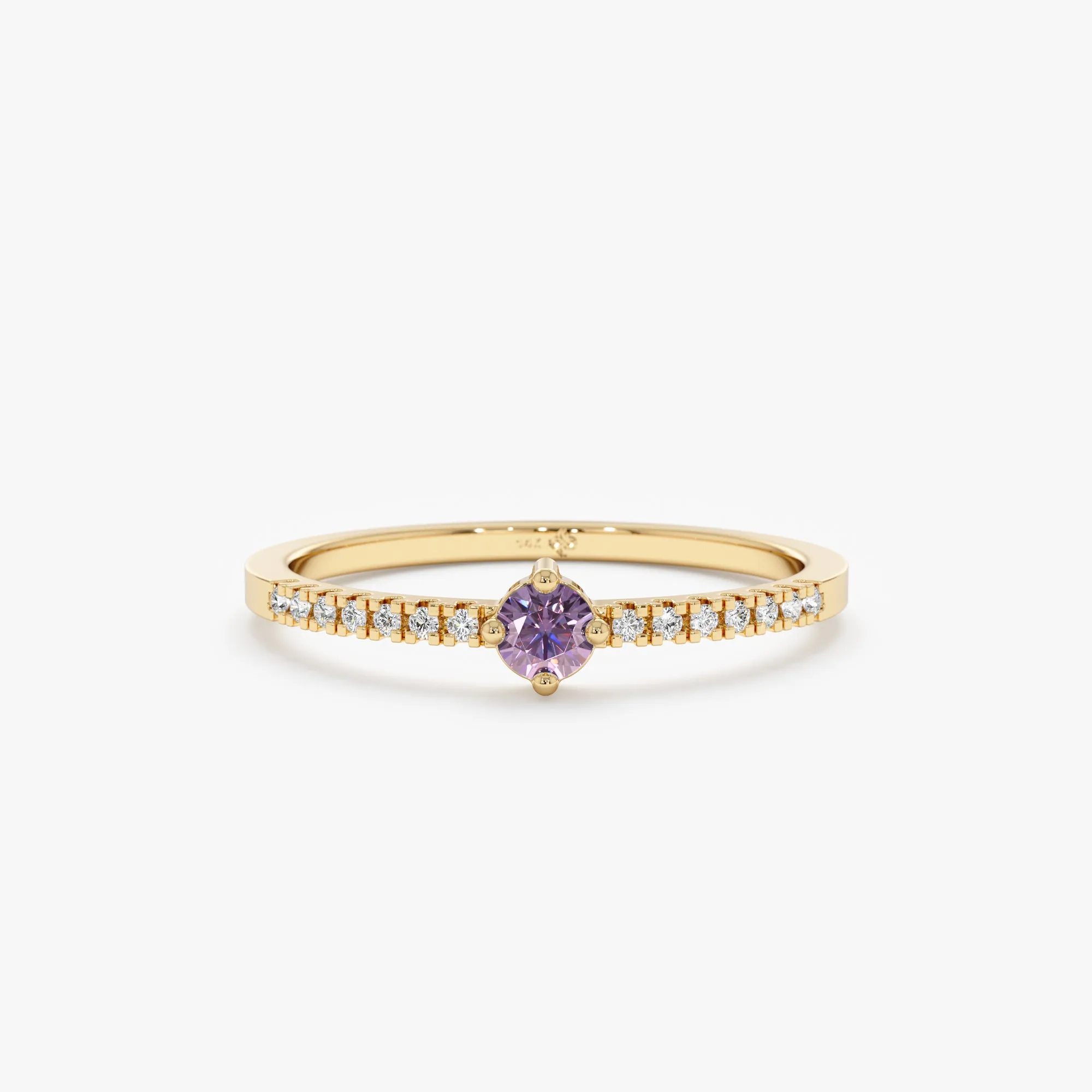 Amethyst and Diamond Engagement Ring, Angela