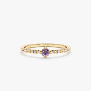 Amethyst and Diamond Engagement Ring, Angela