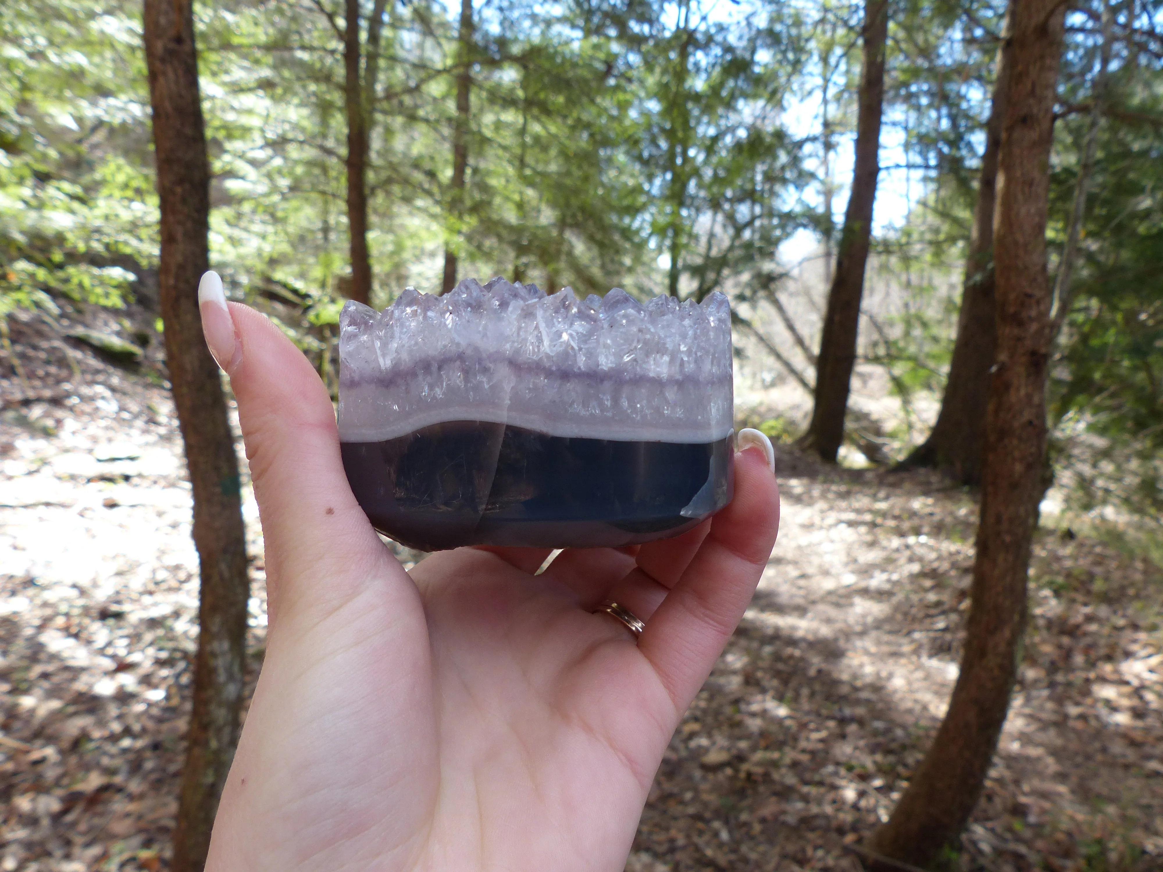 Amethyst Geode & Agate Heart (#2)