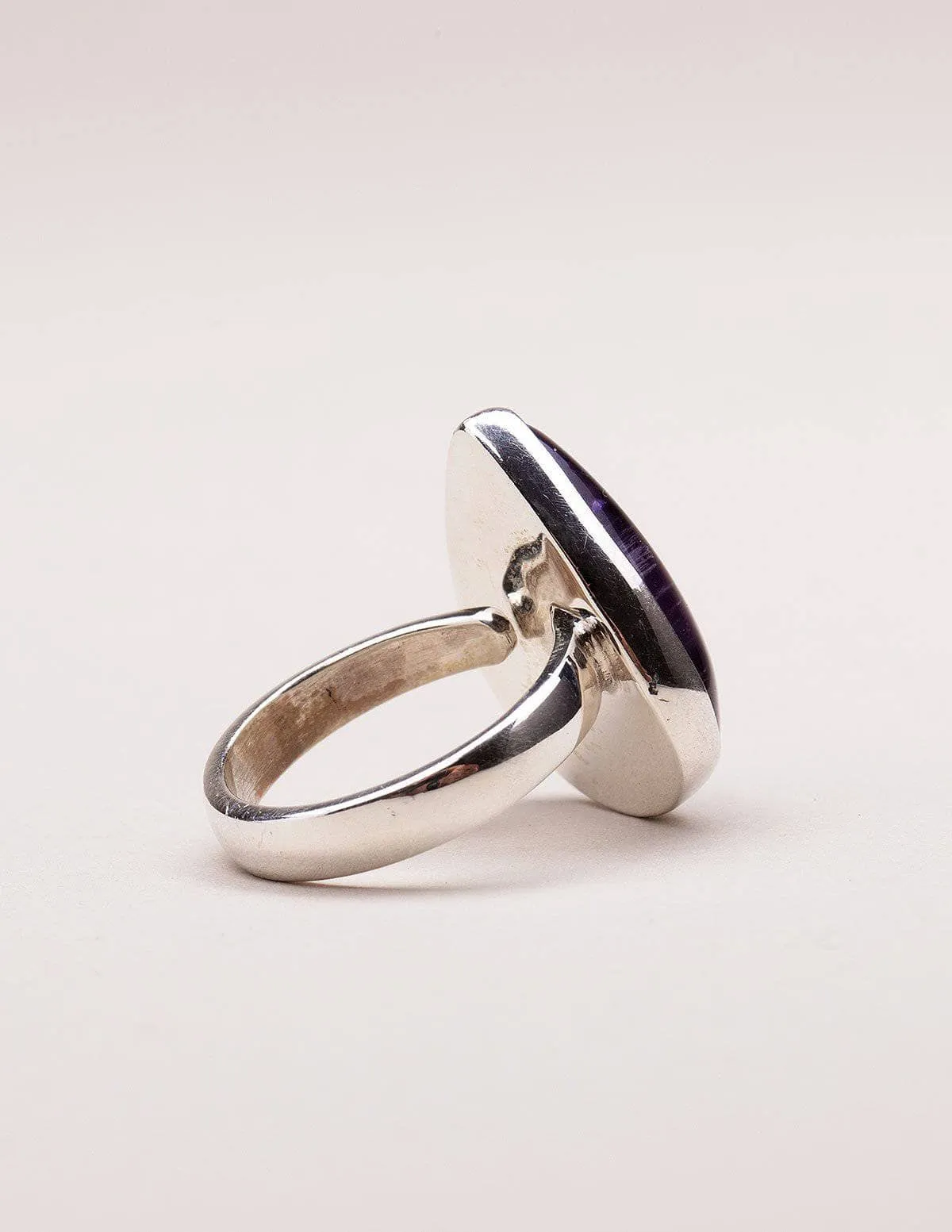 Amethyst Teardrop Ring - Adjustable