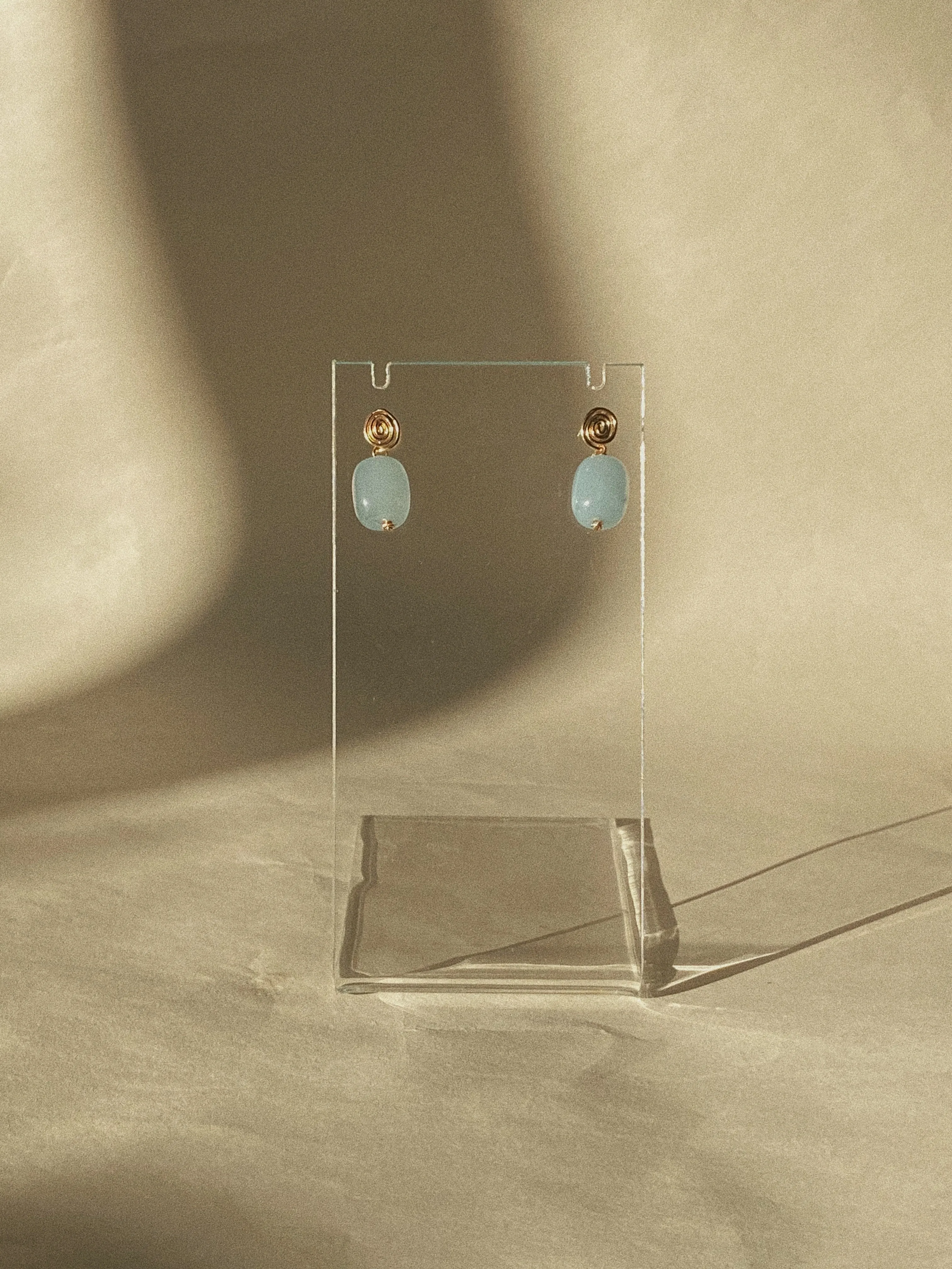 Aquamarine Inward Earrings