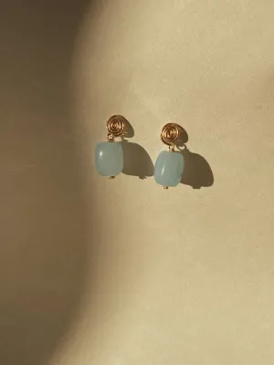 Aquamarine Inward Earrings