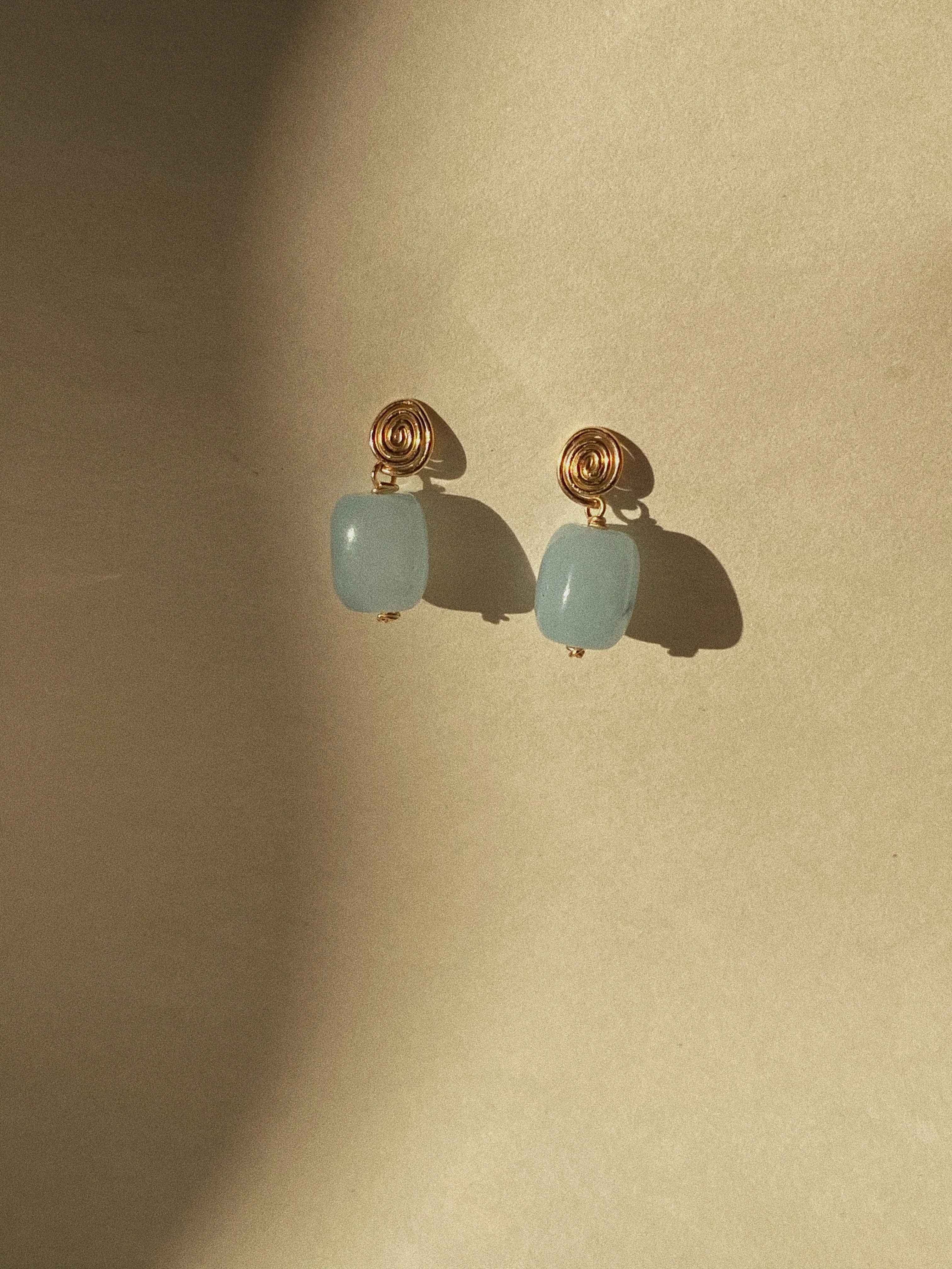 Aquamarine Inward Earrings