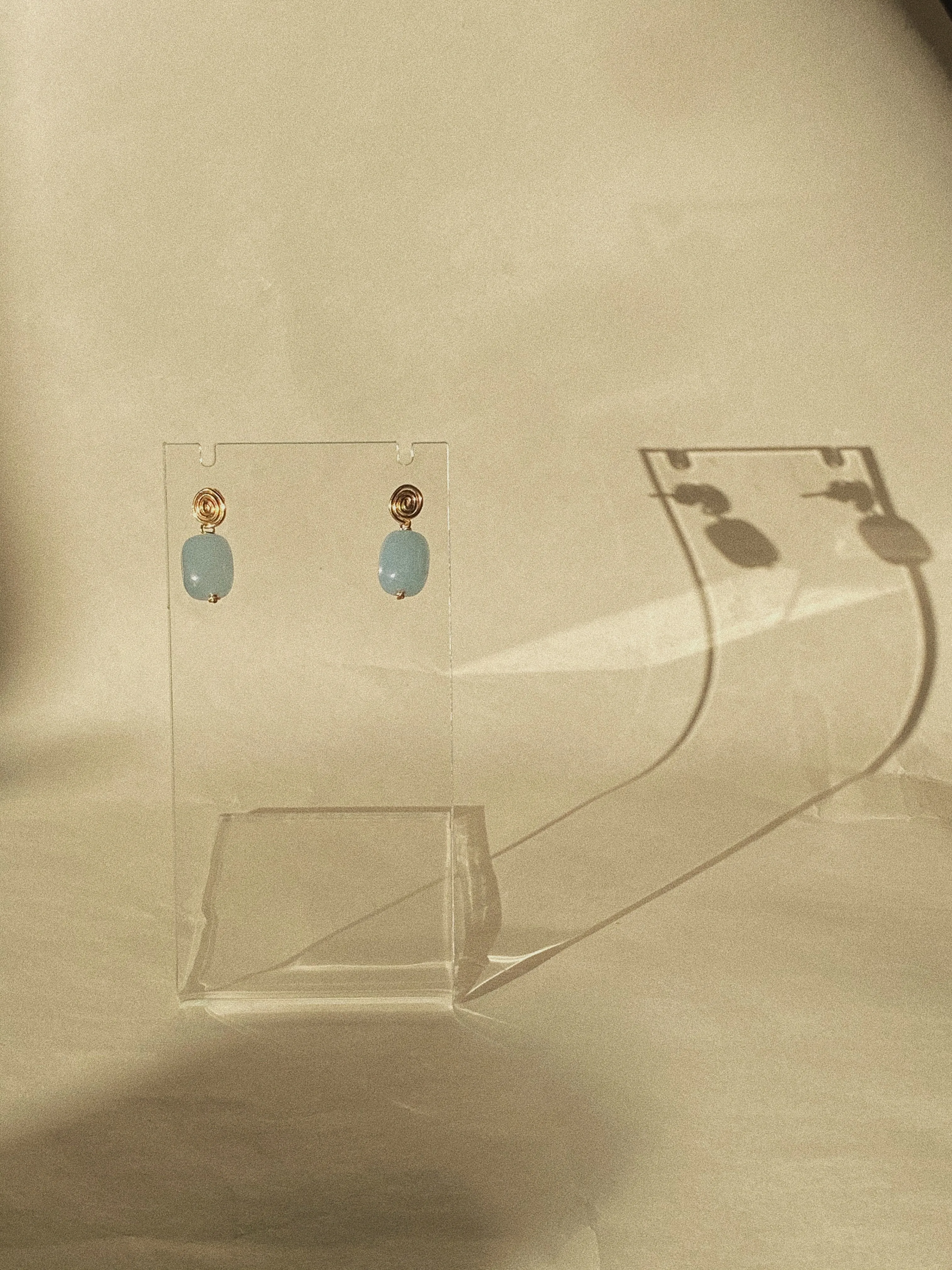 Aquamarine Inward Earrings