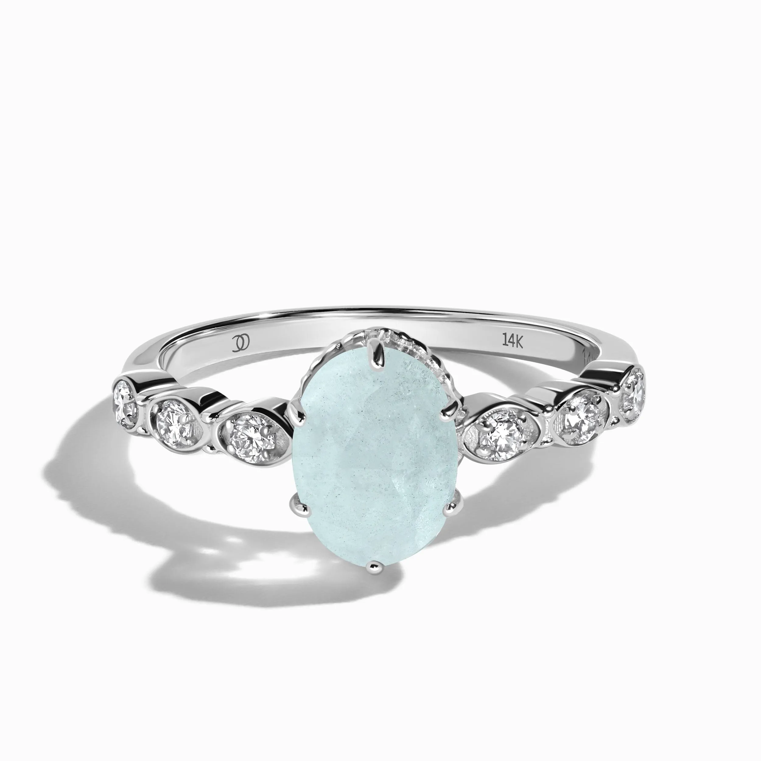 Aquamarine Lab Diamond Ring - Mirth