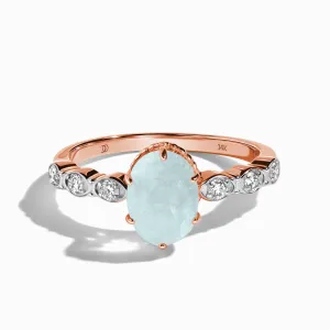 Aquamarine Lab Diamond Ring - Mirth