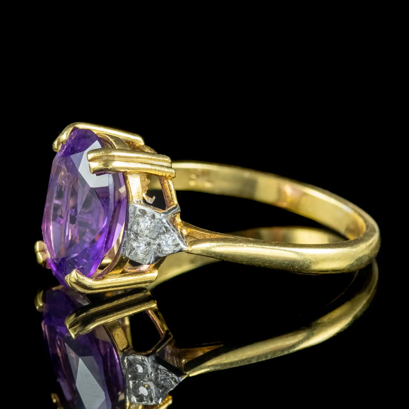 Art Deco Style Amethyst Cz Cocktail Ring 5.2ct Amethyst