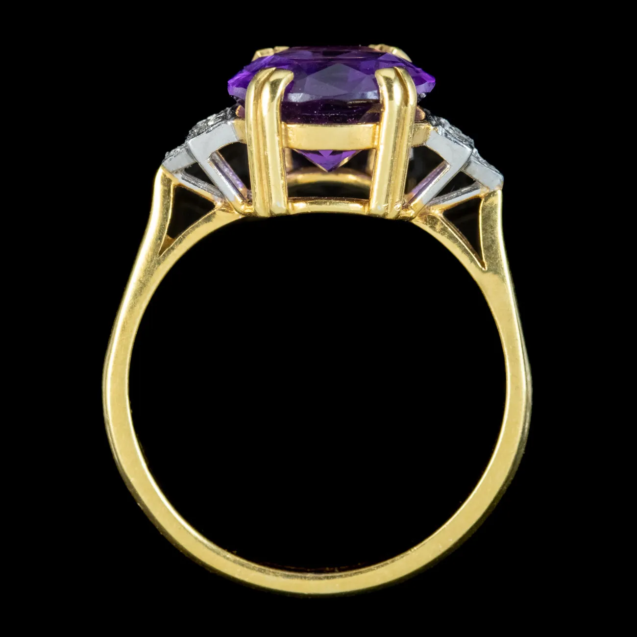 Art Deco Style Amethyst Cz Cocktail Ring 5.2ct Amethyst