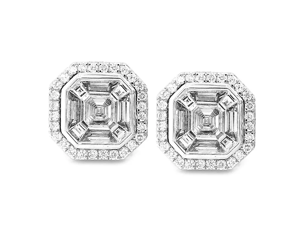 Asscher Cut Style Puzzel Earring's