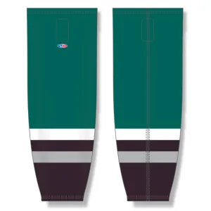 Athletic Knit (AK) Custom ZH711-638 1990s Anaheim Mighty Ducks Away Jade Sublimated Mesh Ice Hockey Socks