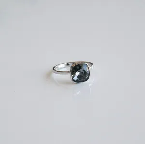 Australian Crystal Square Glam .925 Sterling Silver Rings