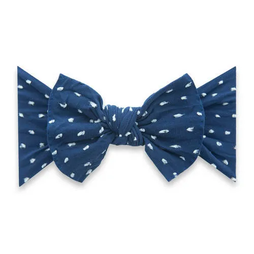 Baby Bling Bows - Shabby Knot - Navy Dot