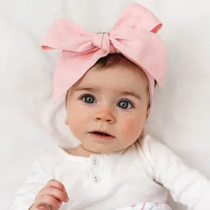 Baby Pink | Pre-Tied Linen Bow Baby & Toddler