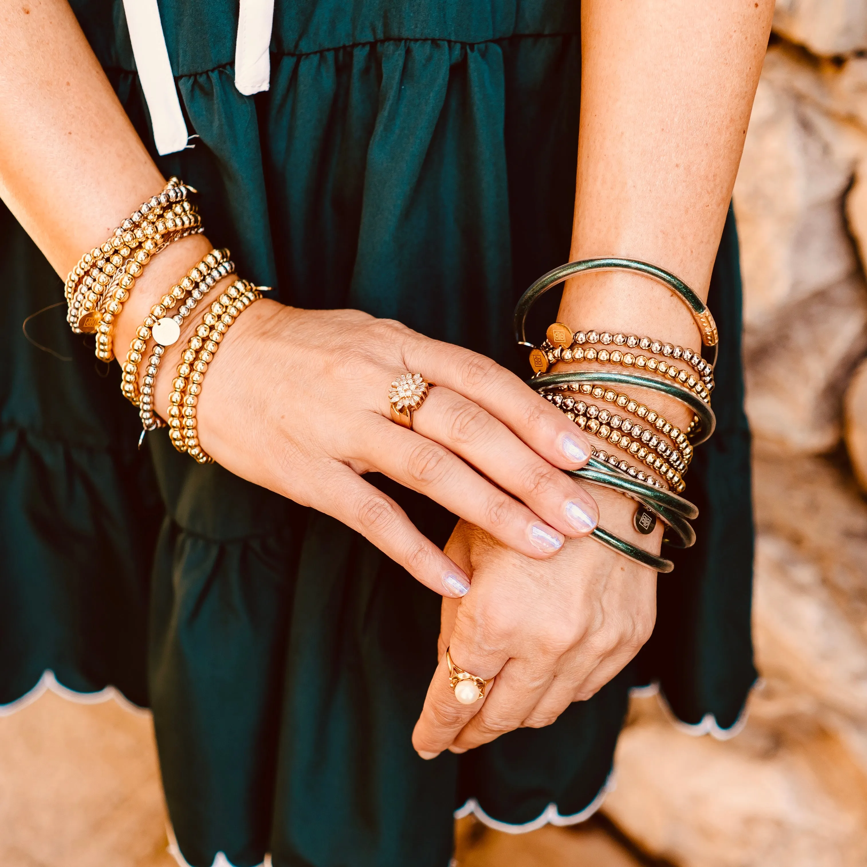 Ballroom Grand Gold Beaded Stretch Bracelets