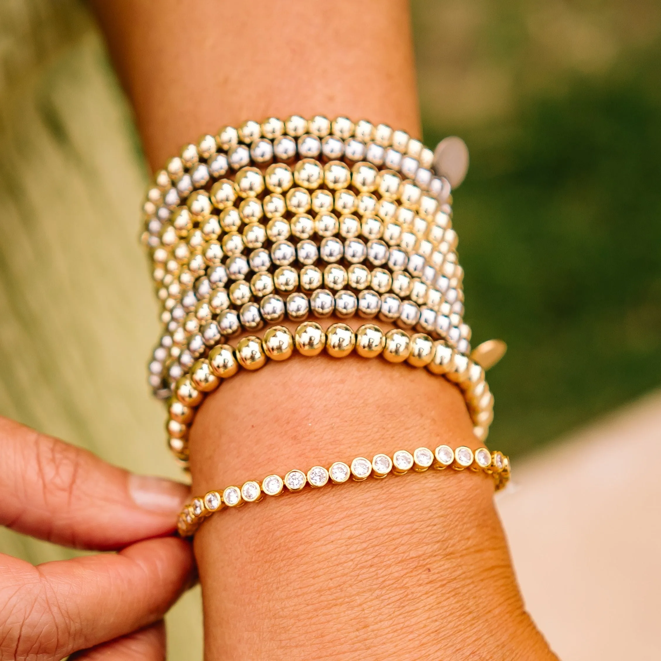 Ballroom Grand Gold Beaded Stretch Bracelets