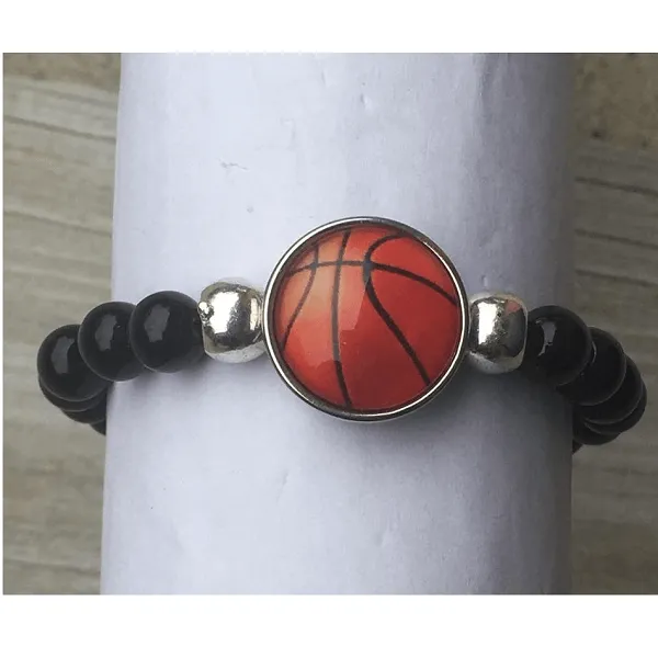 Basketball Interchangeable Snap Charm Bracelet