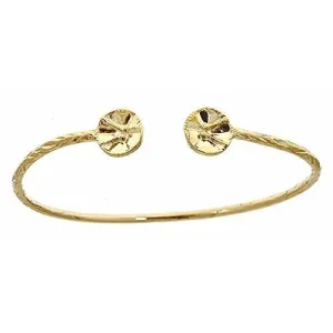 Better Jewelry 14K Yellow Gold West Indian Bangle w. Drum Ends