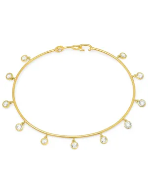 Bezel Set Charm Bangle Finished in 18kt Yellow Gold Sale