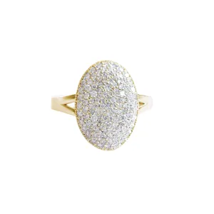 Big Oval Dome Diamond Engagement, Statement Ring ♥