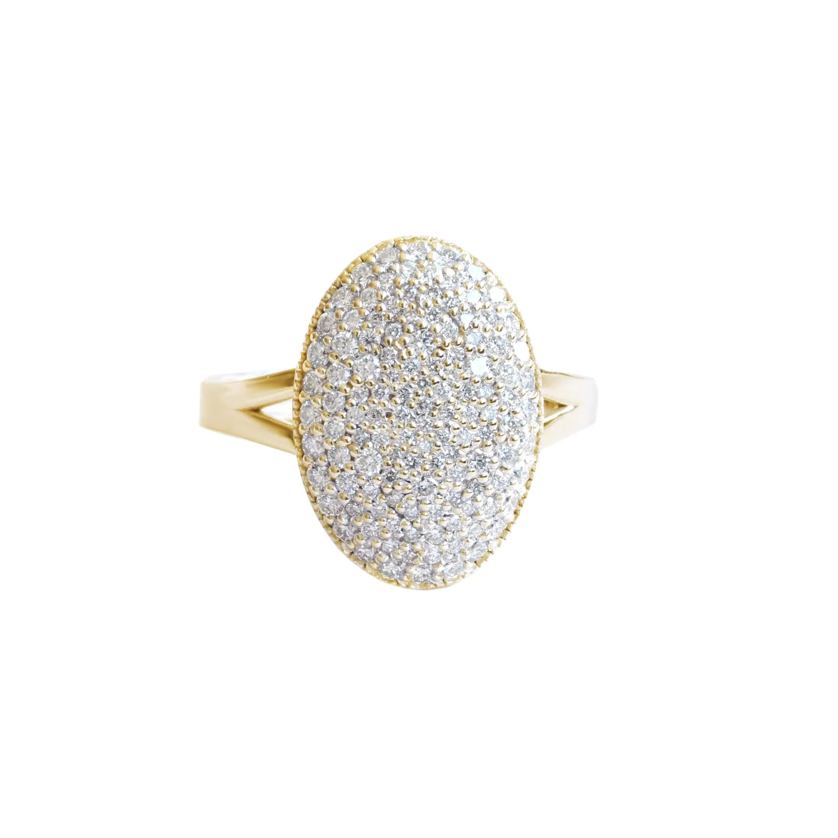 Big Oval Dome Diamond Engagement, Statement Ring ♥