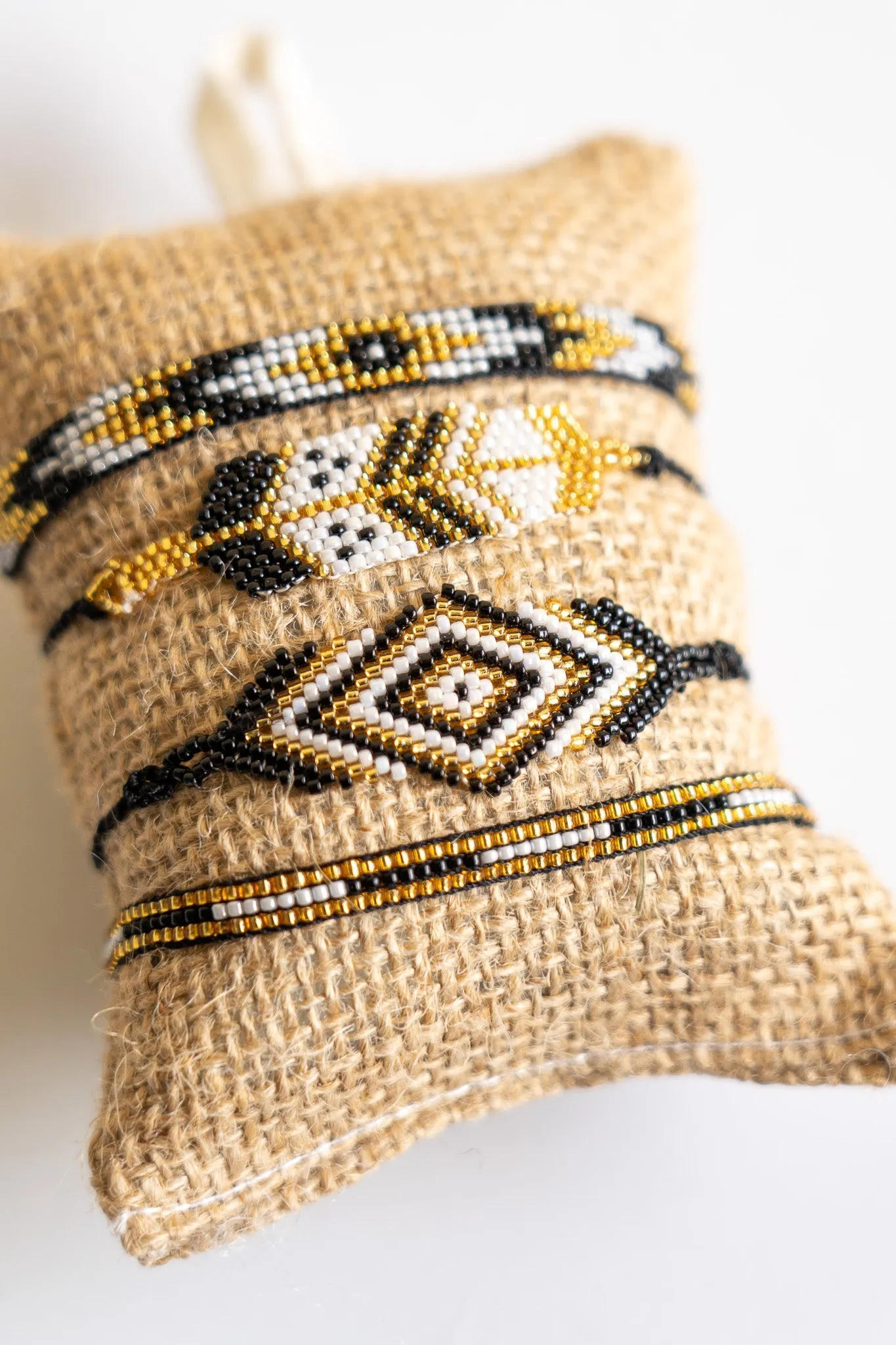 Boho Burlap Seed Beed Bracelet 4-Pack