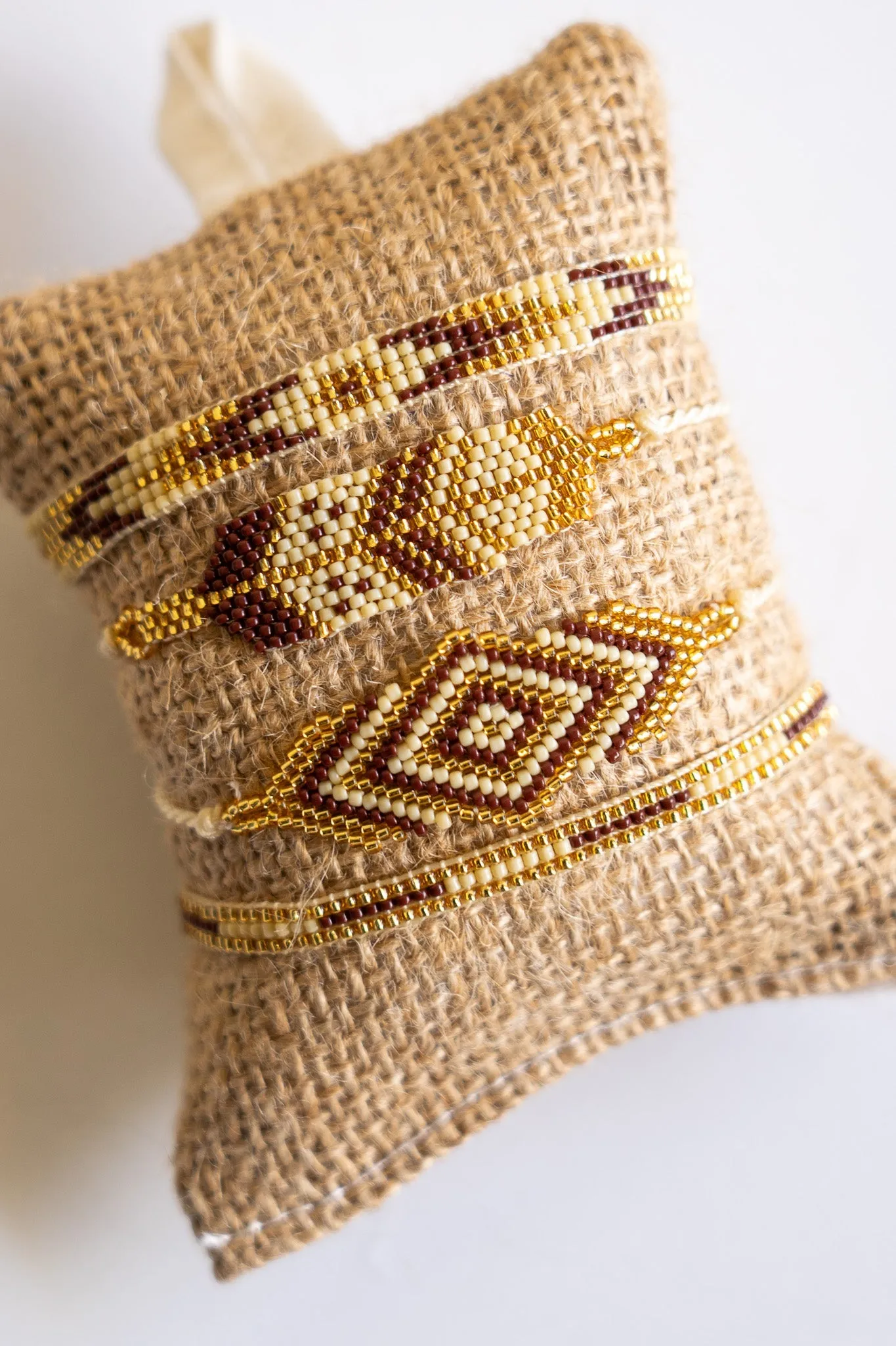 Boho Burlap Seed Beed Bracelet 4-Pack