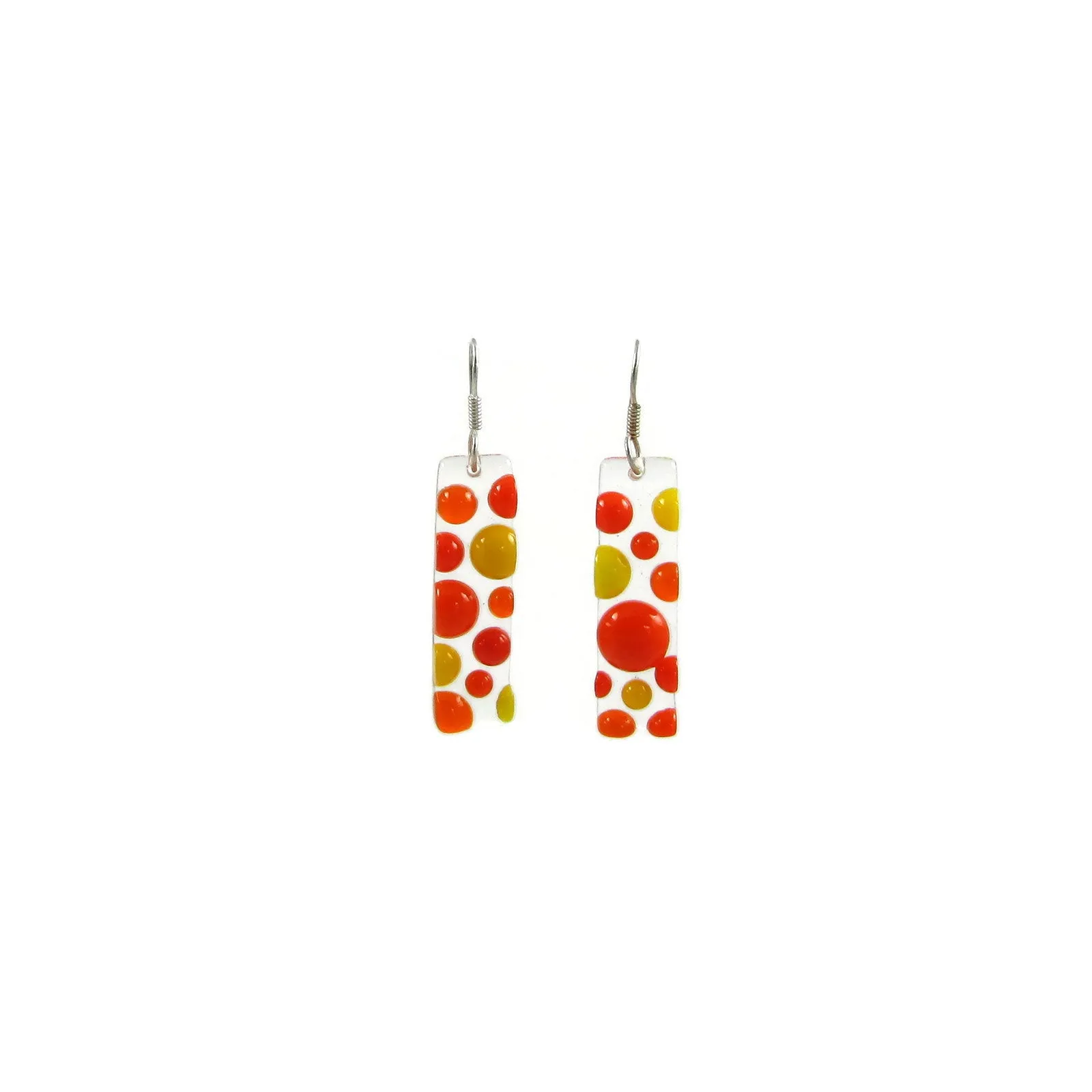 Bubbles Glass Earrings - White