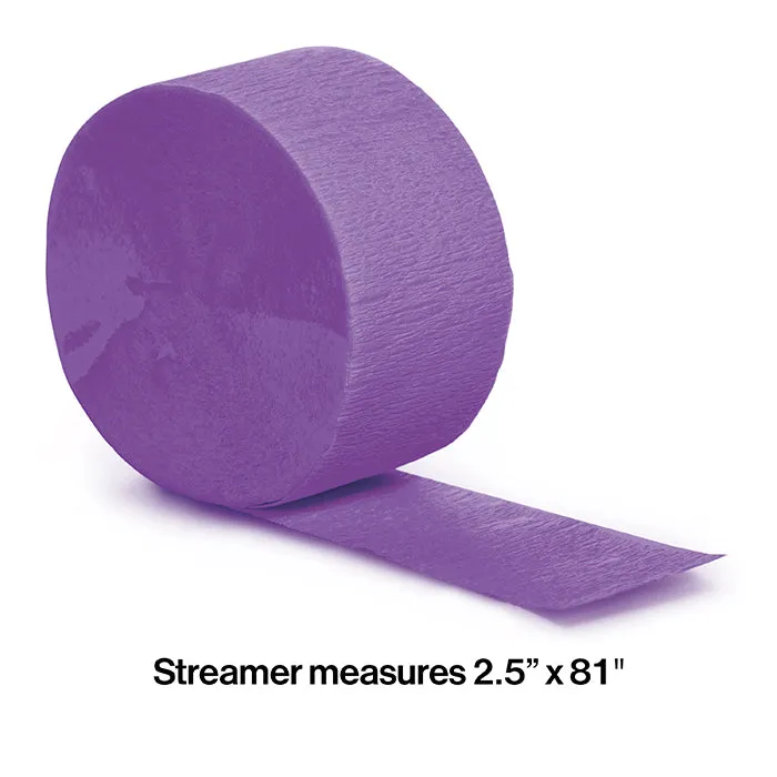 Bulk Amethyst Purple Crepe Streamer 81 ft (12 per Case)